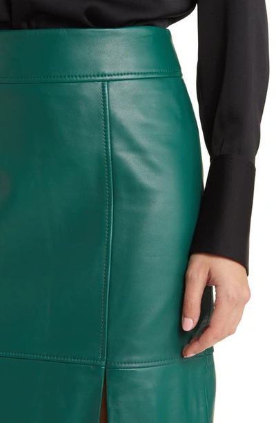 Shop Hugo Boss Setora Leather Pencil Skirt In Neplica