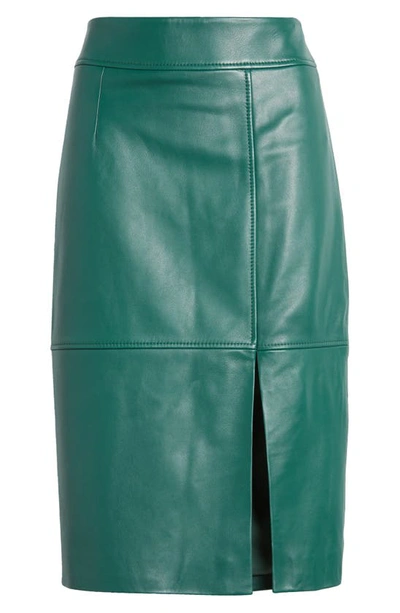 Shop Hugo Boss Setora Leather Pencil Skirt In Neplica