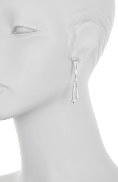 Meshmerise Diamond Twist Drop Earrings In White