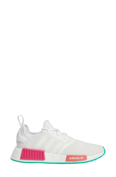Shop Adidas Originals Nmd R1 Sneaker In White/ Hi-res Green/ Magenta