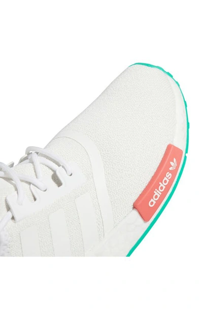 Shop Adidas Originals Nmd R1 Sneaker In White/ Hi-res Green/ Magenta