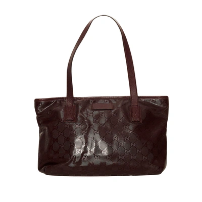 Shop Gucci Gg Imprimé Brown Canvas Tote Bag ()