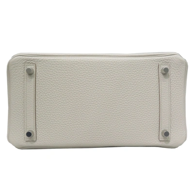 Shop Hermes Hermès Birkin 30 White Leather Handbag ()