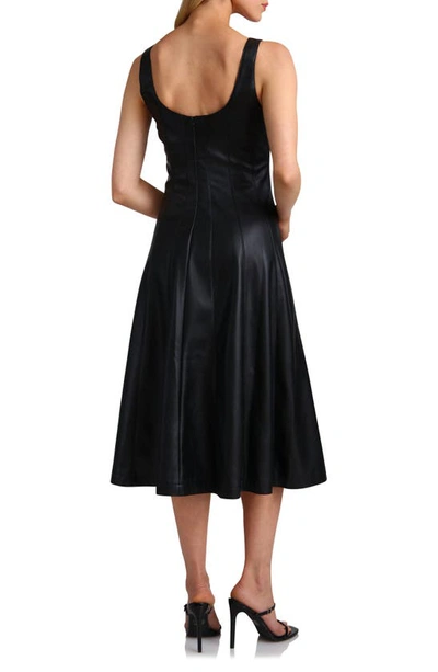 Shop Avec Les Filles Seamed Faux Leather Swing Dress In Black