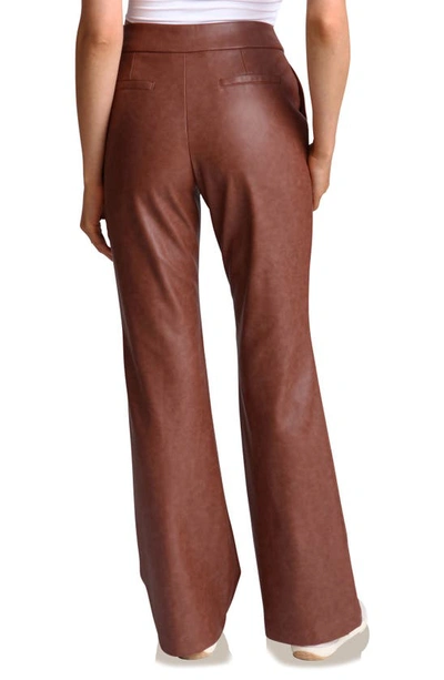 Shop Avec Les Filles Faux Leather Flare Pants In Madera