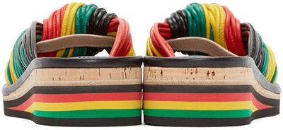 Shop Chloé Black & Tricolor Knot Sandals
