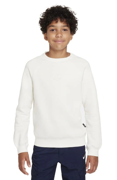 Shop Nike Kids'  Air Crewneck Sweatshirt In Sail/ Sail