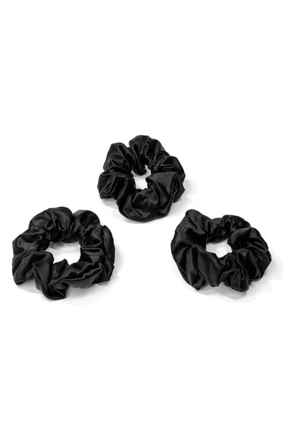 Shop Blissy 3-pack Silk Scrunchies In Black