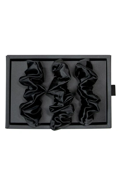 Blissy 3-pack Silk Scrunchies In Black