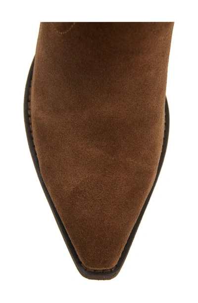 Jeffrey Campbell Rancher Knee High Western Boot In Brown Suede