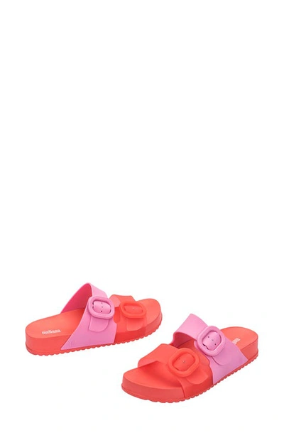Shop Melissa Cozy Buckle Slide Sandal In Red/ Pink