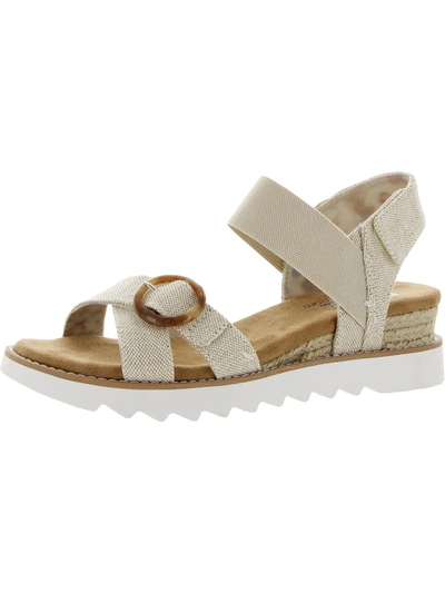 Shop Bobs From Skechers Desert Kiss Hi-spring Soiree Womens Canvas Strappy Espadrilles In White
