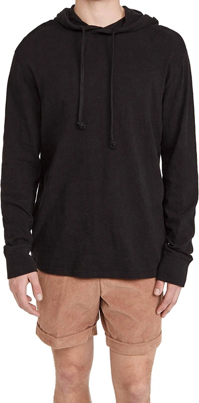 Shop Rag & Bone Mens Flame Hoodie Slubbed Cotton Knit Sweatshirt In Black