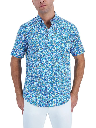 Shop Club Room Pena Mens Floral Short Sleeve Button-down Shirt In Multi