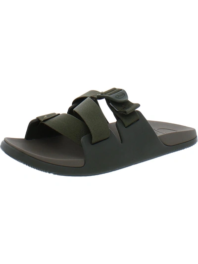 Shop Chaco Chillos Mens Criss-cross Open Toe Slide Sandals In Black