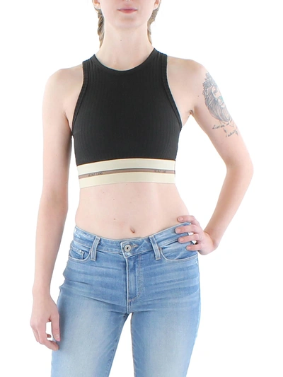 Shop Helmut Lang Womens Ribbed Tank Cropped In Black
