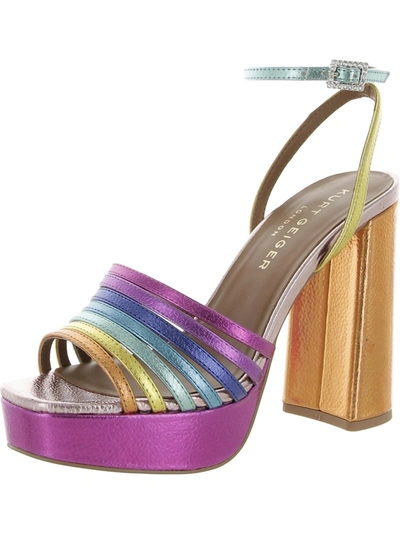 Shop Kurt Geiger Pierra Womens Buckle Dressy Platform Sandals In Multi