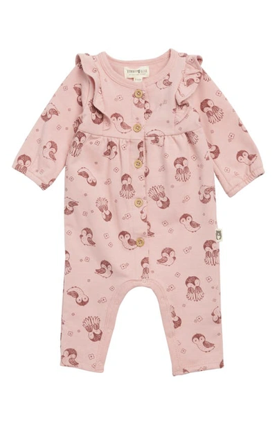 Shop Rabbit And Bear Organic Owl Print Organic Cotton Romper In Owls