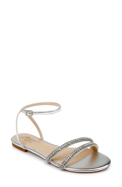 Jewel Badgley Mischka Roslyn Ankle Strap Sandal In Silver