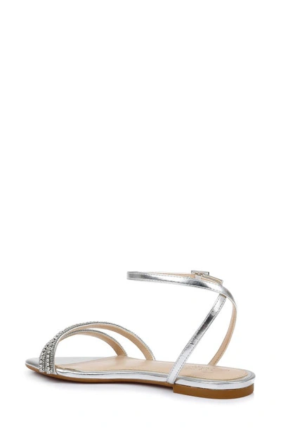 Jewel Badgley Mischka Roslyn Ankle Strap Sandal In Silver
