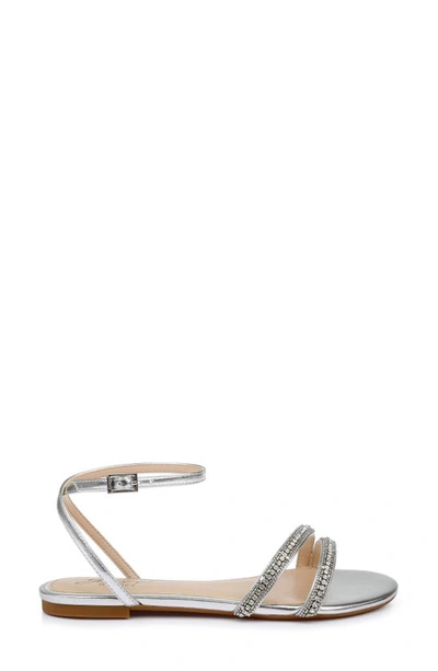 Jewel Badgley Mischka Roslyn Ankle Strap Sandal In Silver