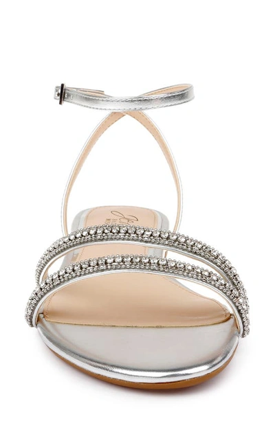 Jewel Badgley Mischka Roslyn Ankle Strap Sandal In Silver