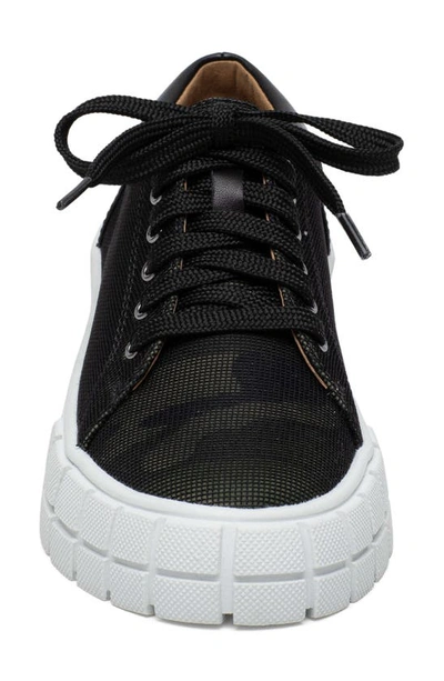 Linea Paolo Kenzi Platform Sneaker In Camo/ Black