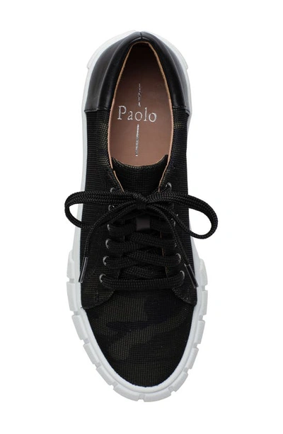 Linea Paolo Kenzi Platform Sneaker In Camo/ Black