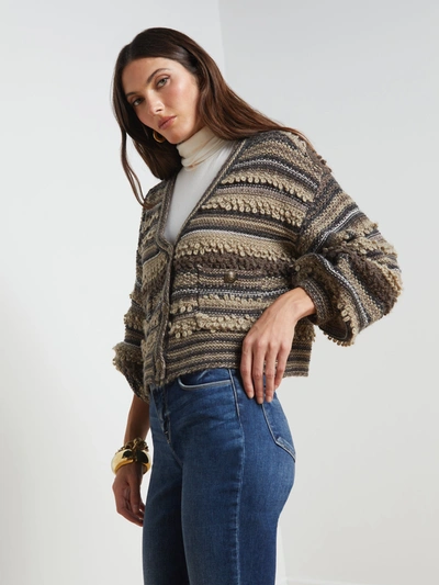 Shop L Agence Harriet Cardigan In Brown Multi