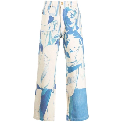 Shop Kidsuper Pants In Neutrals/blue