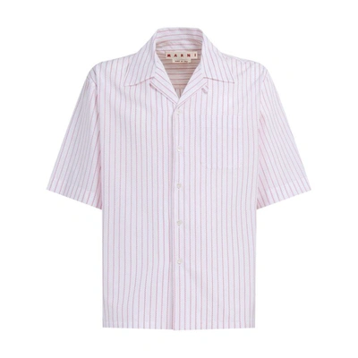 Shop Marni Shirts In White/red
