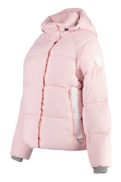 Shop Canada Goose Junction Hooded Nylon Down Jacket In Pink