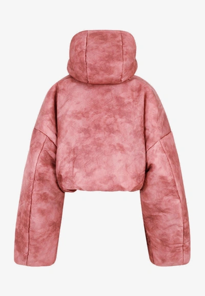 Shop Y/project Cropped Tie-dye Double-zip Jacket In Pink