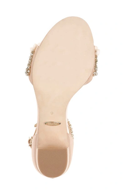 Shop Badgley Mischka Collection Finesse Ankle Strap Sandal In Seashell Satin