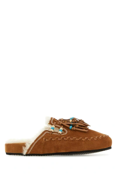 Shop Alanui Slippers In Brown
