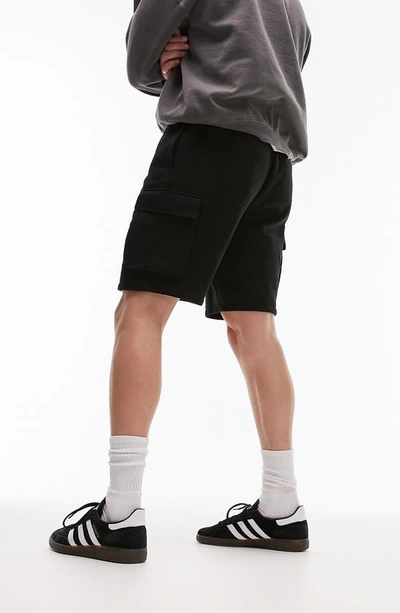 Shop Topman Cotton Blend Cargo Shorts In Black