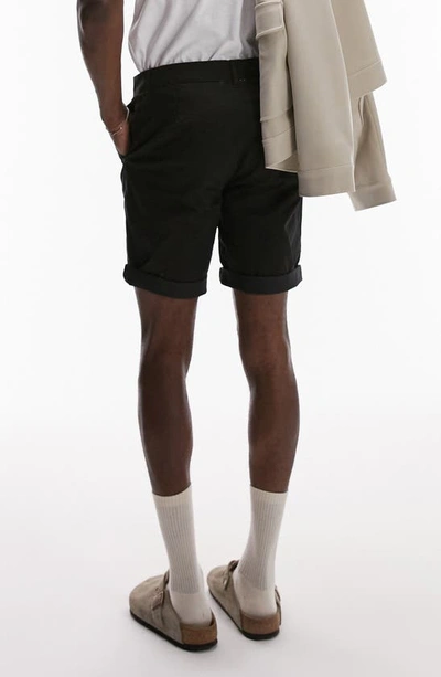 Shop Topman Skinny Stretch Cotton Chino Shorts In Black