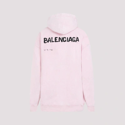 Shop Balenciaga Medium Fit Hoodie Sweatshirt In Pink &amp; Purple