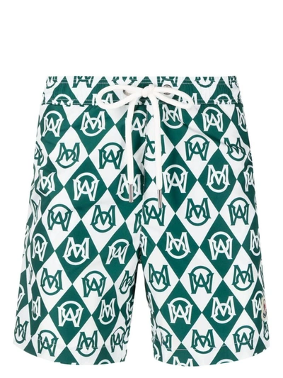 Shop Moncler Beachwear In Whiteblue