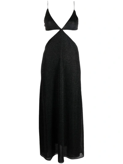 Shop Oseree Oséree Lumiere Dress With Cut In Black