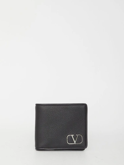Shop Valentino Vlogo Type Wallet In Black