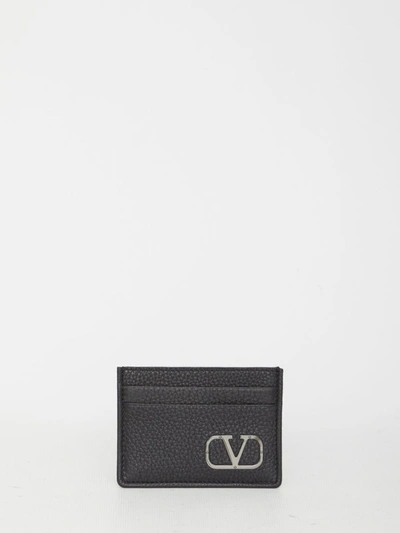 Shop Valentino Vlogo Type Cardholder In Black