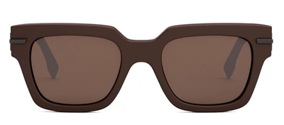 Shop Fendi Graphy Fe 40078 I 70e Square Sunglasses In Brown
