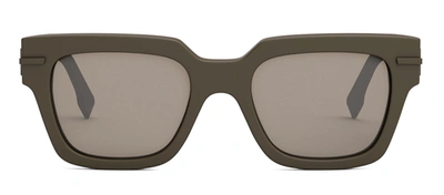Shop Fendi Graphy Fe 40078 F 46e Square Sunglasses In Brown