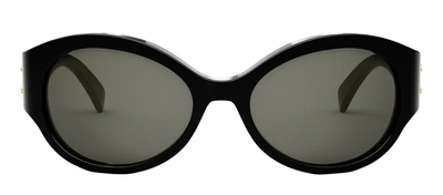Shop Loewe Curvy Lw 40113 U 01b Oval Sunglasses In Grey