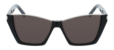 Shop Saint Laurent Sl 369 Kate 001 Cat Eye Sunglasses In Black