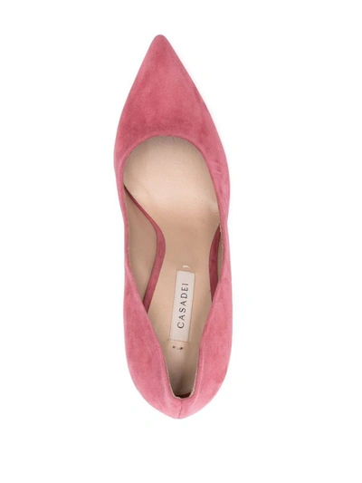 Shop Casadei Suede Pumps Shoes In Pink &amp; Purple