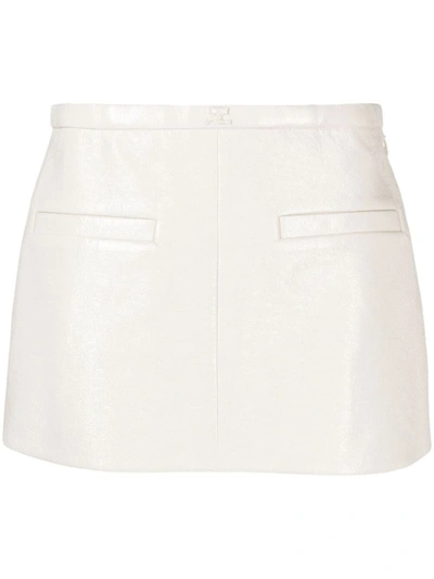 Shop Courrèges Heritage A-line Vinyl Mini Skirt Clothing In White