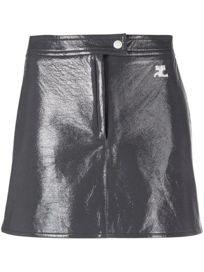 Shop Courrèges Vinyle Reedition Skirt Clothing In Grey