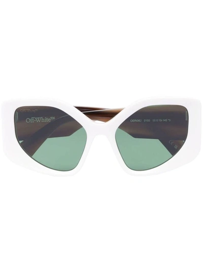 Shop Off-white Denver Sunglasses With Logo In Acetate Man In White